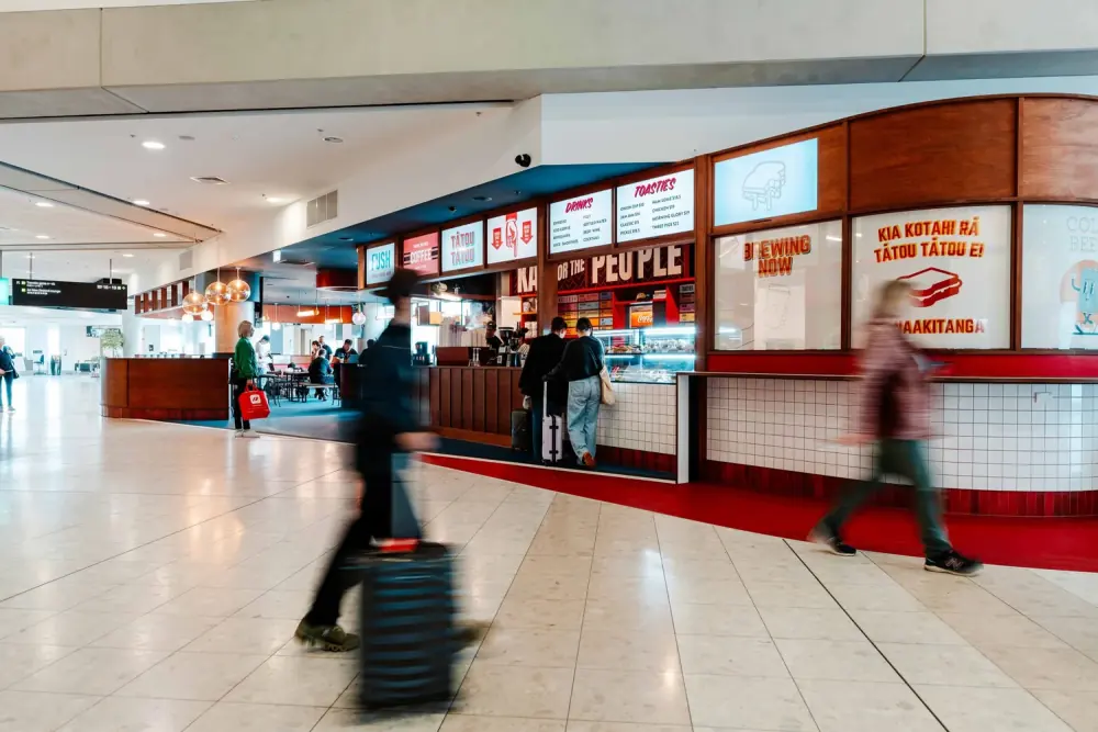 The Tātou Tātou cafe in the Christchurch Airport Domestic Departures Lounge